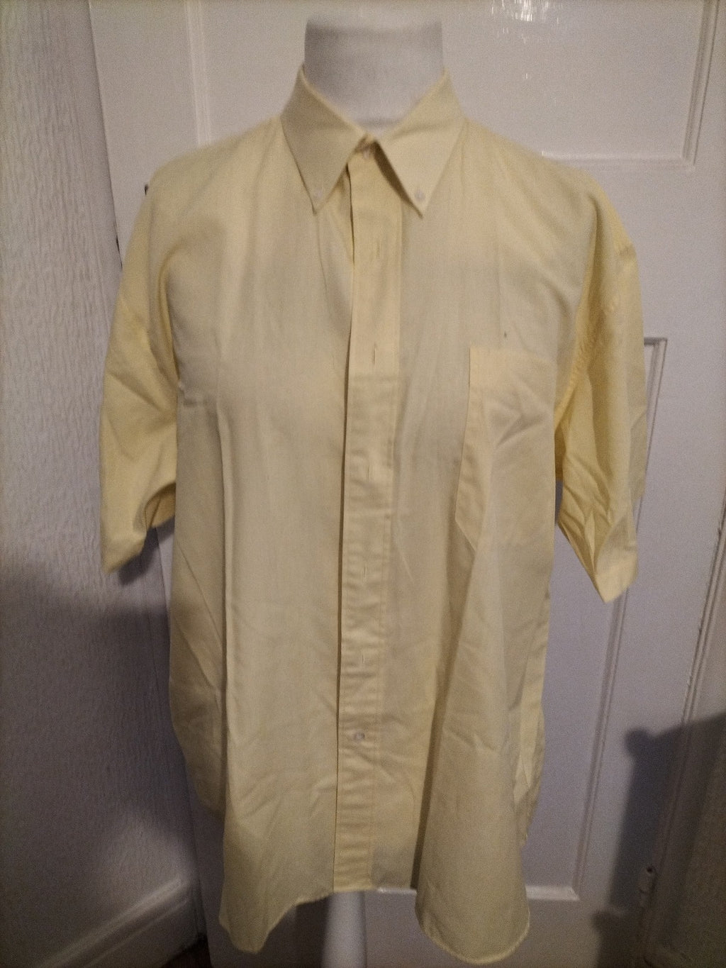 Mens House Of Fraser Size 17" Lemon Short Sleeved Shirt
