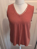 Next 14 Orange With Sequin V Neck Sleeveless Blouse