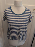Next Petite 12 Blue And White Stripe Short Sleeve T-shirt