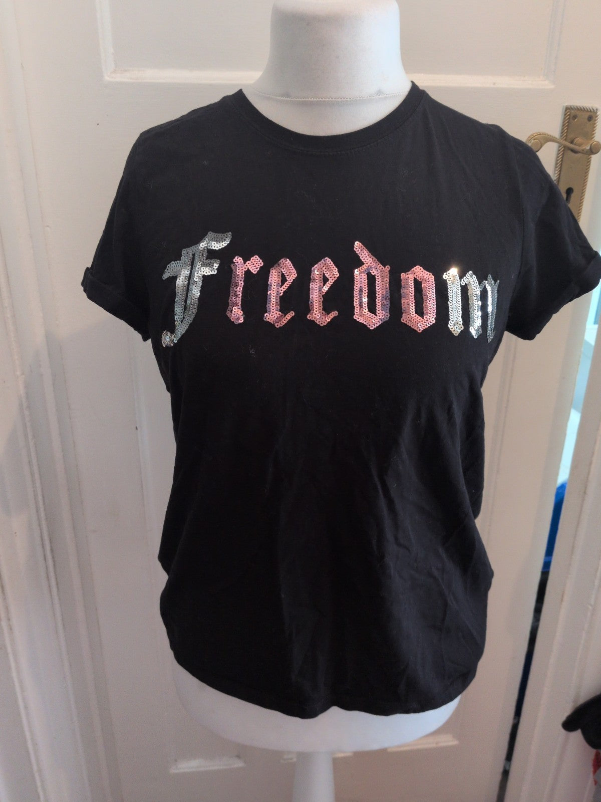 Pep&Co 14 Black "Freedom" T-shirt Sequins