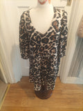 Ladies George Size 12 Leopard Print Style Mid Sleeved Dress