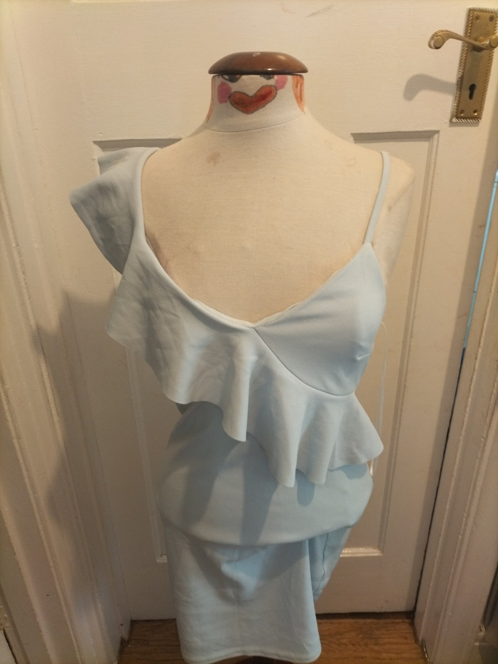 Ladies New Look Size 10 Pale Blue Sleeveless Short Dress