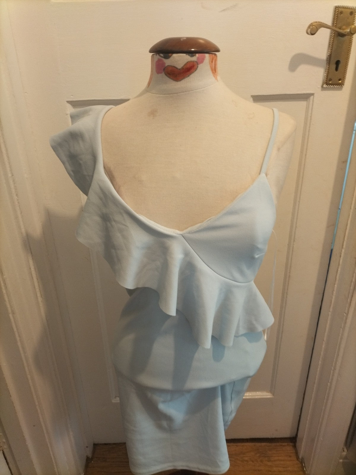 Ladies New Look Size 10 Pale Blue Sleeveless Short Dress