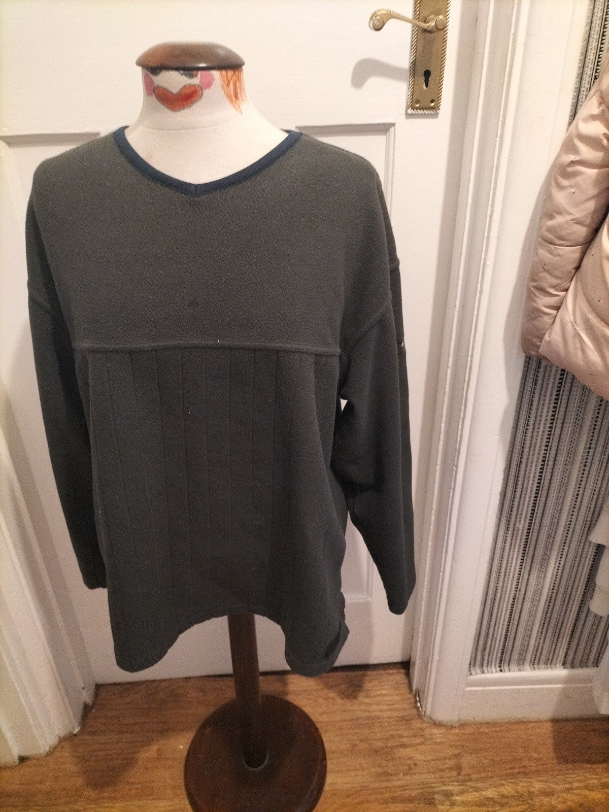 Mens Cs Active Size Large Khaki/Dark Green Pullover Jumper