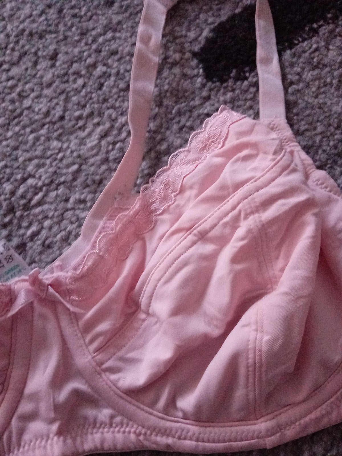 Ladies Matalan Bra 36DD Pale Pink Lace Trim Free Delivery