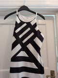 River Island 10 Black And White Sleeveless Pencil Dress