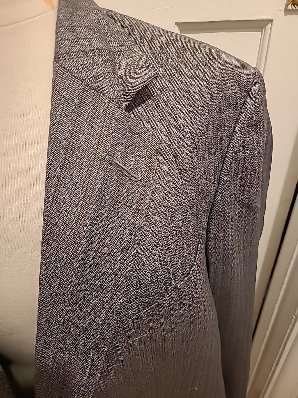 Mens Size XL Grey With Brown Padded Lined Jacket