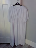 Ladies  Brand New Dress Size 4XL White Removable Broach On The Chest Midi...