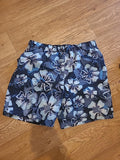 Mens Maine Size Medium 2 Tone Blue Floral Mesh Lined Elasticated Shorts