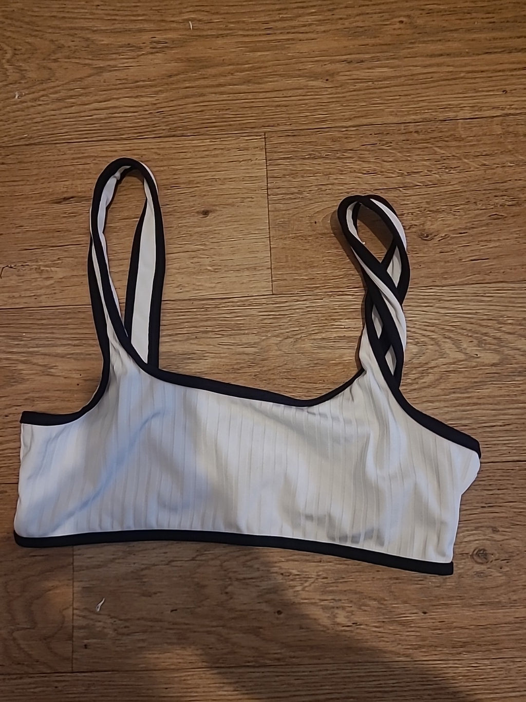 Ladies Primark Size 12 Beige And Black Boobtube Top