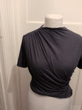 Shein Large Grey Short Sleeve Ruched T-shirt