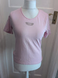 Basler 14 Pink Print Short Sleeve T-shirt Mark On Front
