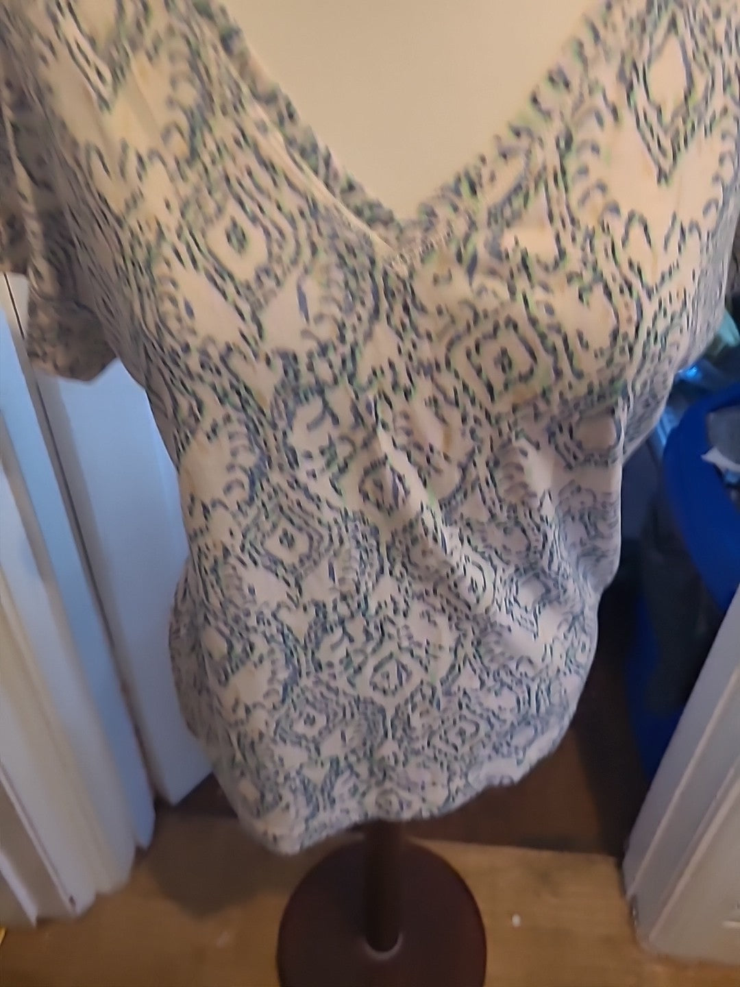 Ladies Marks And Spencer Size 8 Blue/green/pink Short Sleeved Tshirt