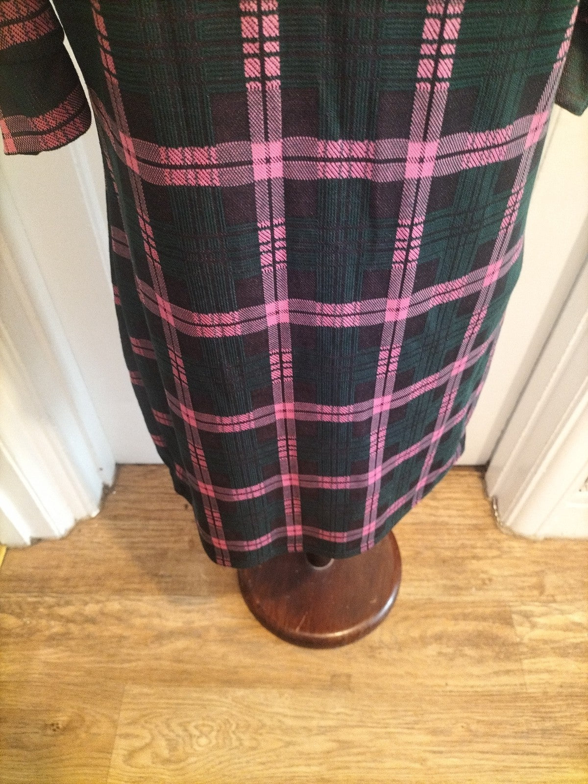 Ladies Lola Skye Size 12 Green/pink/black Check Short Sleeved Dress