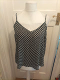 Ladies Atmosphere Size 14 Black And White Patterned V Neck Cami Blouse