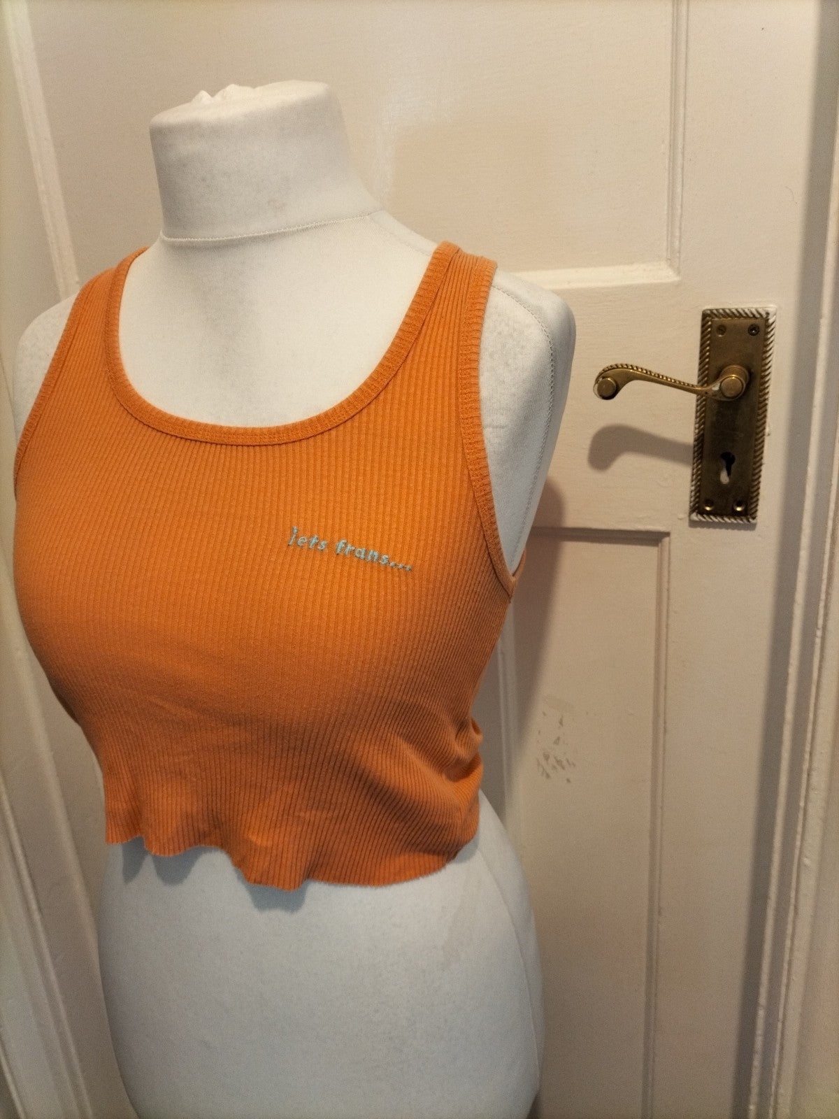 Ladies Ietsfrans Size M Orange Sleeveless Top