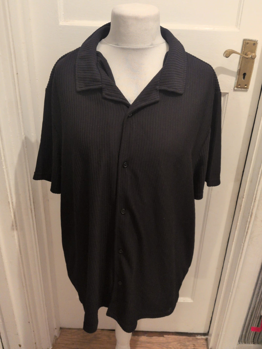 Ladies Primark Size 2XL Black Buttoned Short Sleeve Blouse Shirt