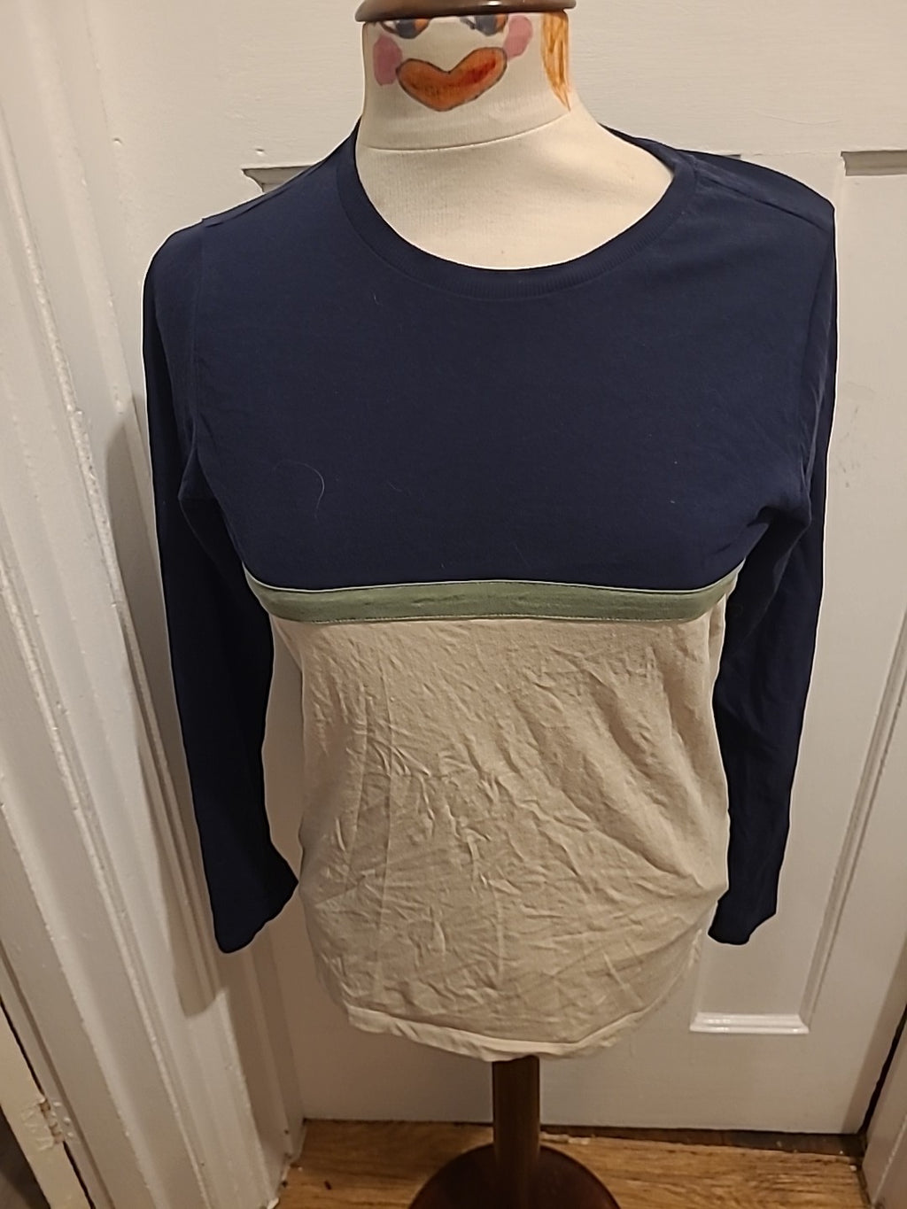 Boys Marks And Spencer Age 12-13 Years Navy Long Sleeved Pyjama Top