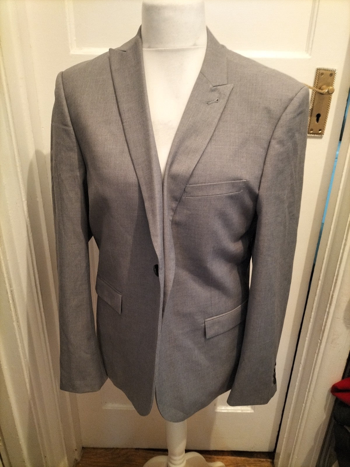 Mens Next Size 44r Grey Lined Padded Suit Jacket