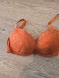 New Look 32C And Size 8 Orange Lace Bra And Pants