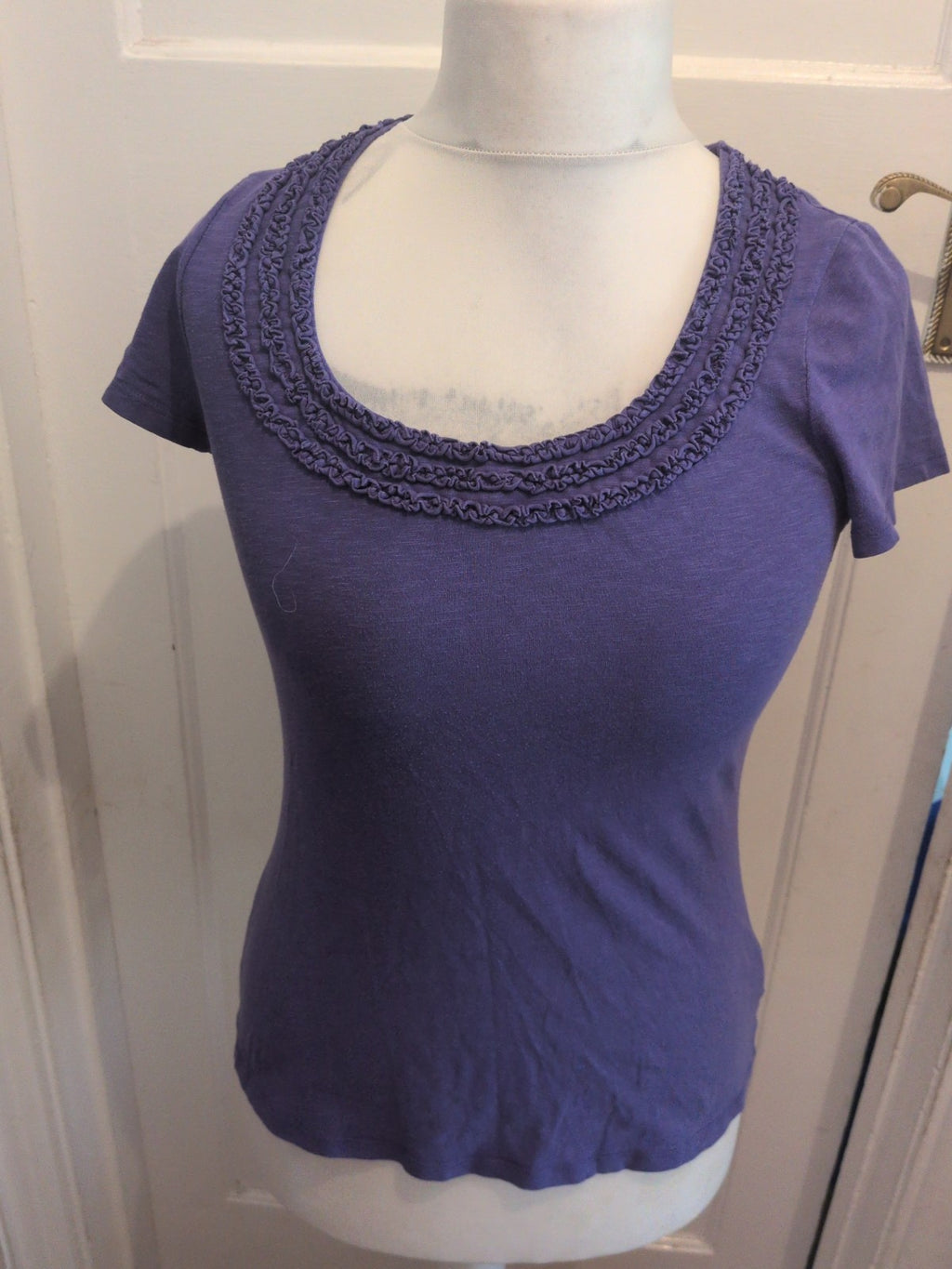 Ladies Boden Size 12 Purple Short Sleeve Blouse T-shirt