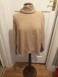 Ladies New Look Size Medium Beige Ribbed Long Sleeved Pullover Jumper