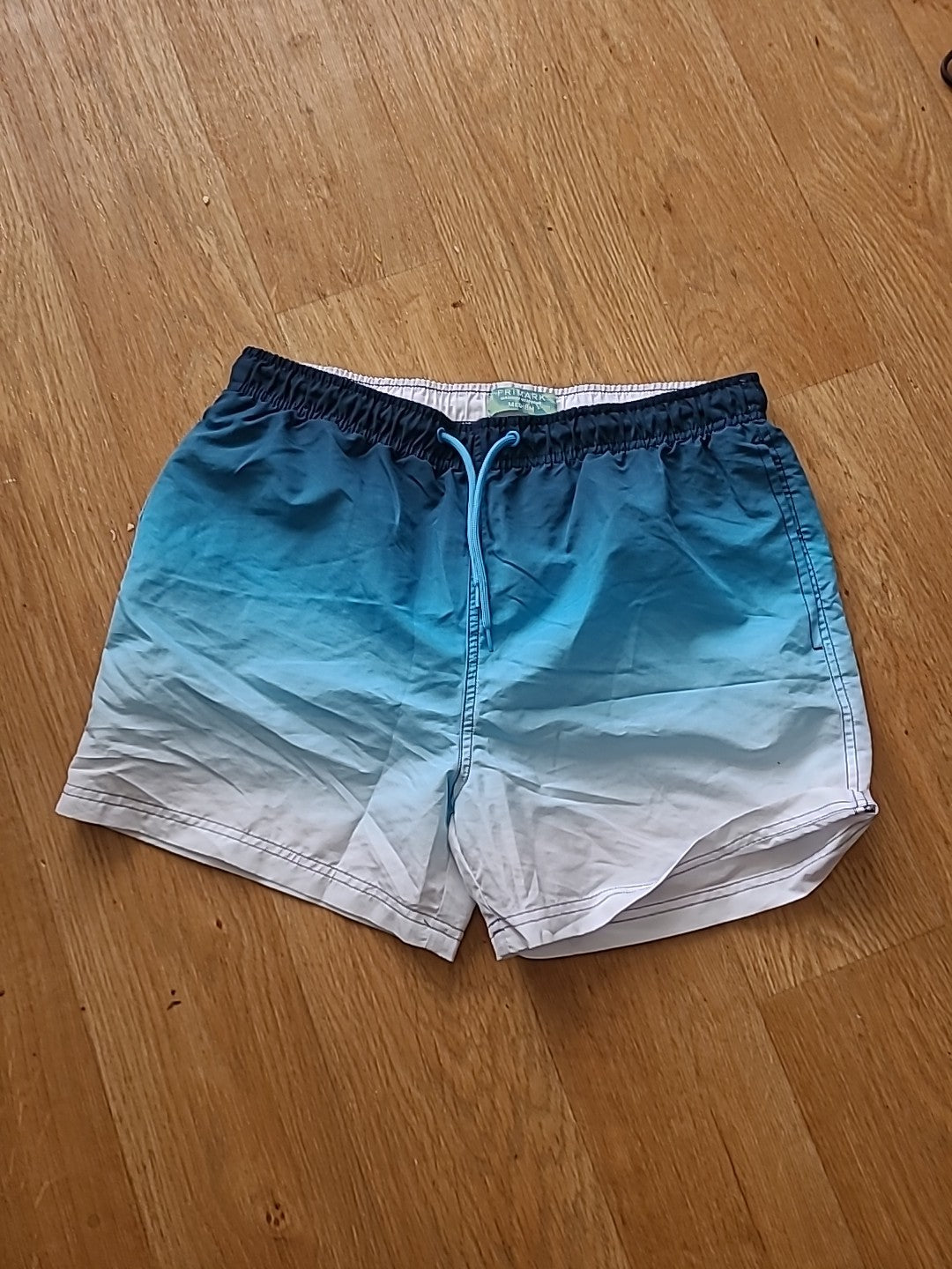 Mens Primark Size Medium Blue And Navy Toned Mesh Lined Shorts