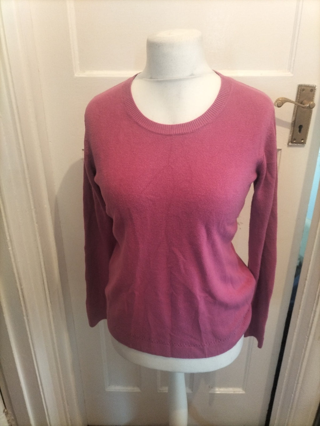 Ladies Papaya Classic Size M Pink Long Sleeve Lightweight Jumper