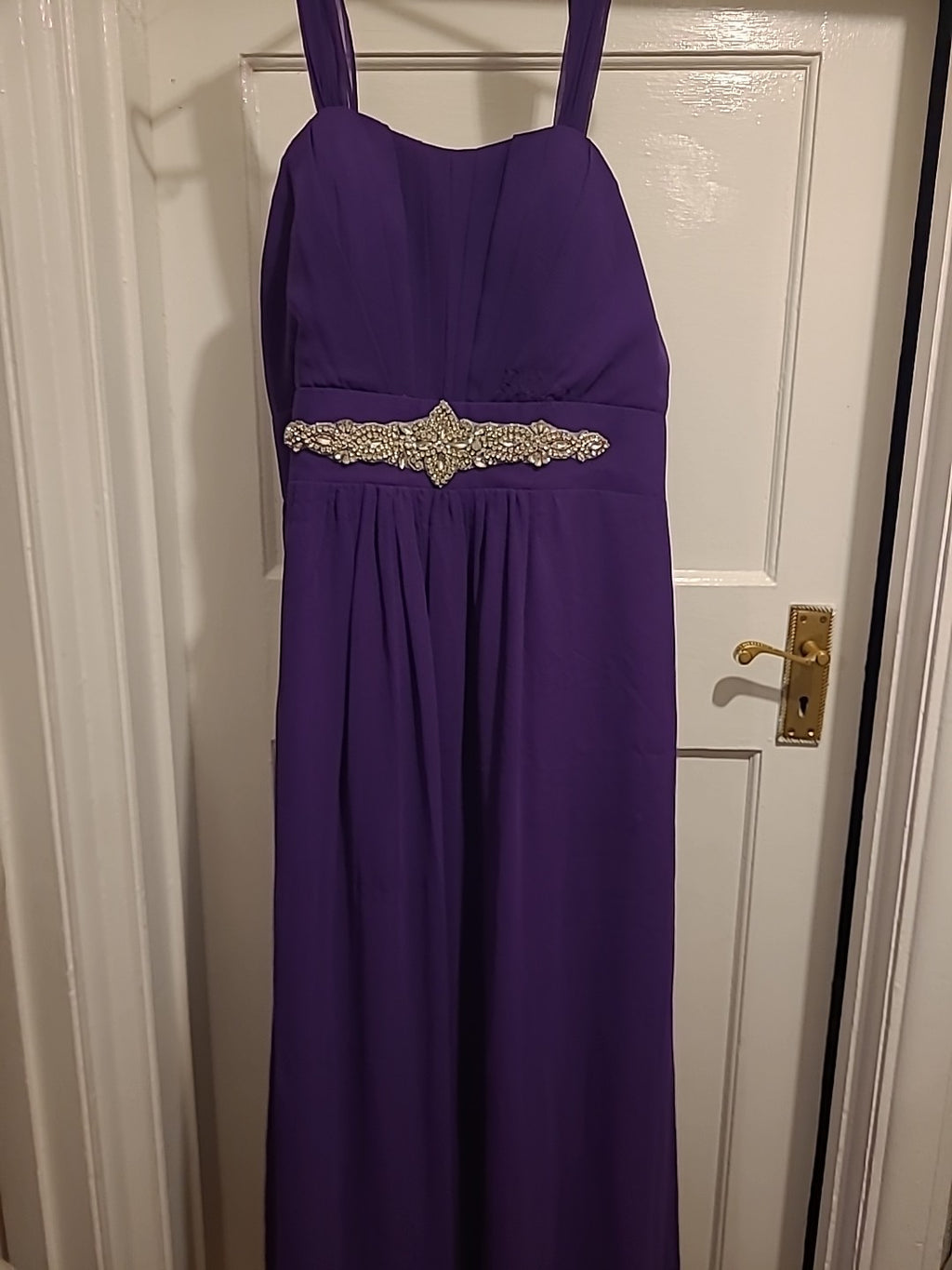 Ladies Angel Fashion Size 2XL Purple Diamonte Prom Evening Dress