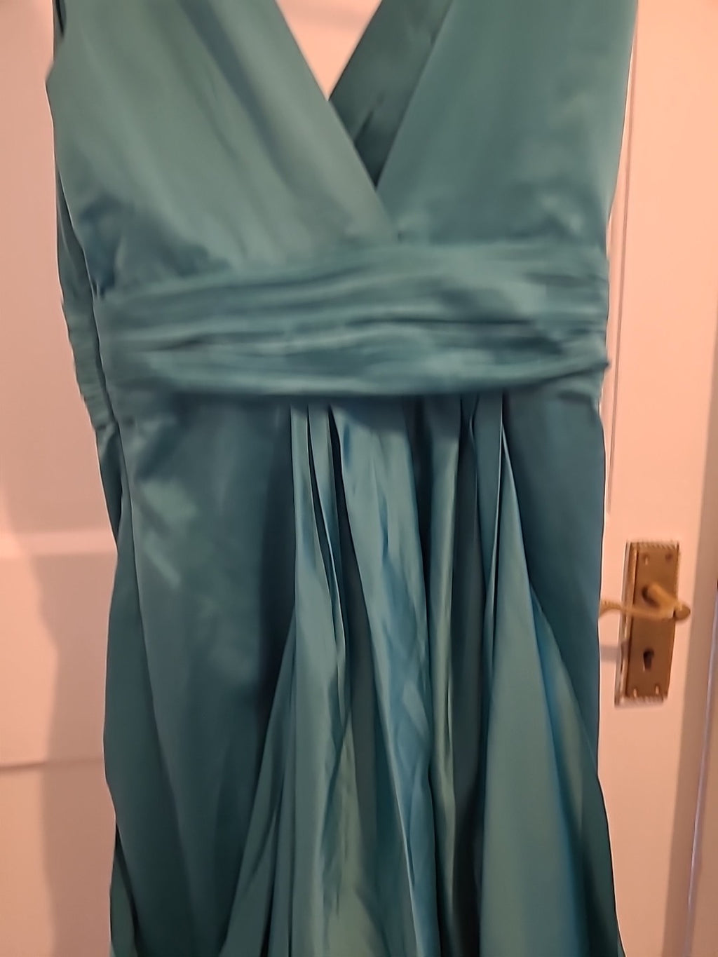 Ladies Traffic People Size Small Teal Ruffle Sleeveless Dress