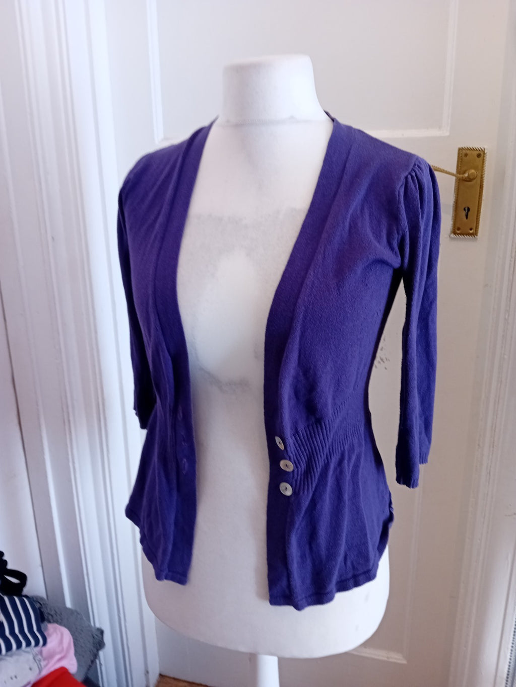 Primark 14 Purple 3 Buttoned Long Sleeve Cardigan