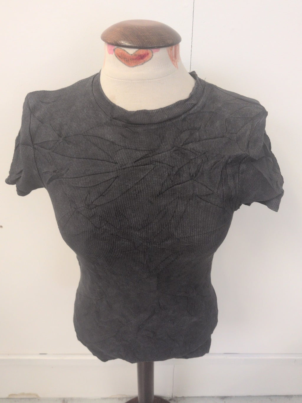 Ladies F&F Size Small Dark Grey Short Sleeve T-shirt