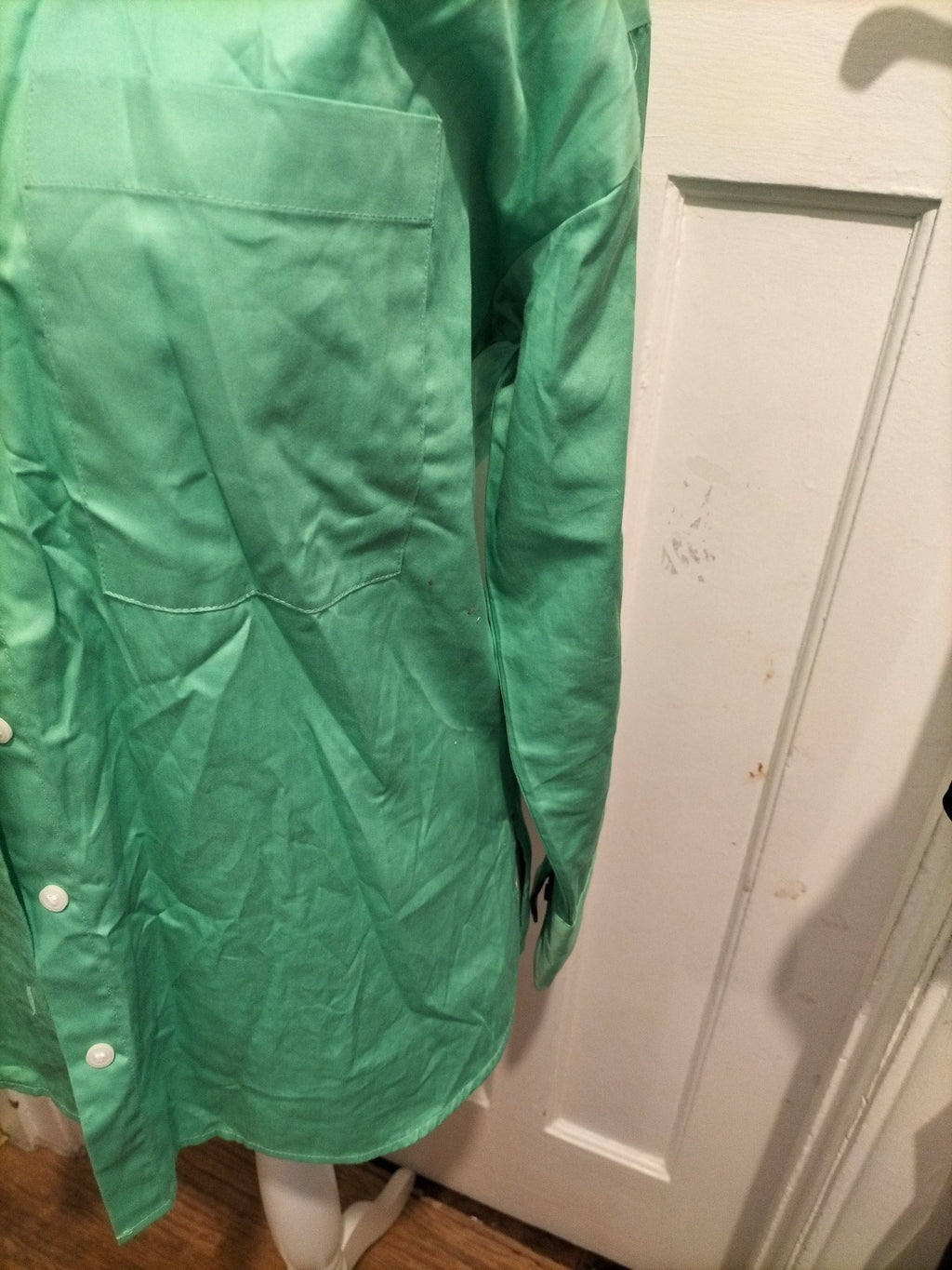 Ladies Primark Size 10-12 Green Buttoned Long Sleeved Shirt