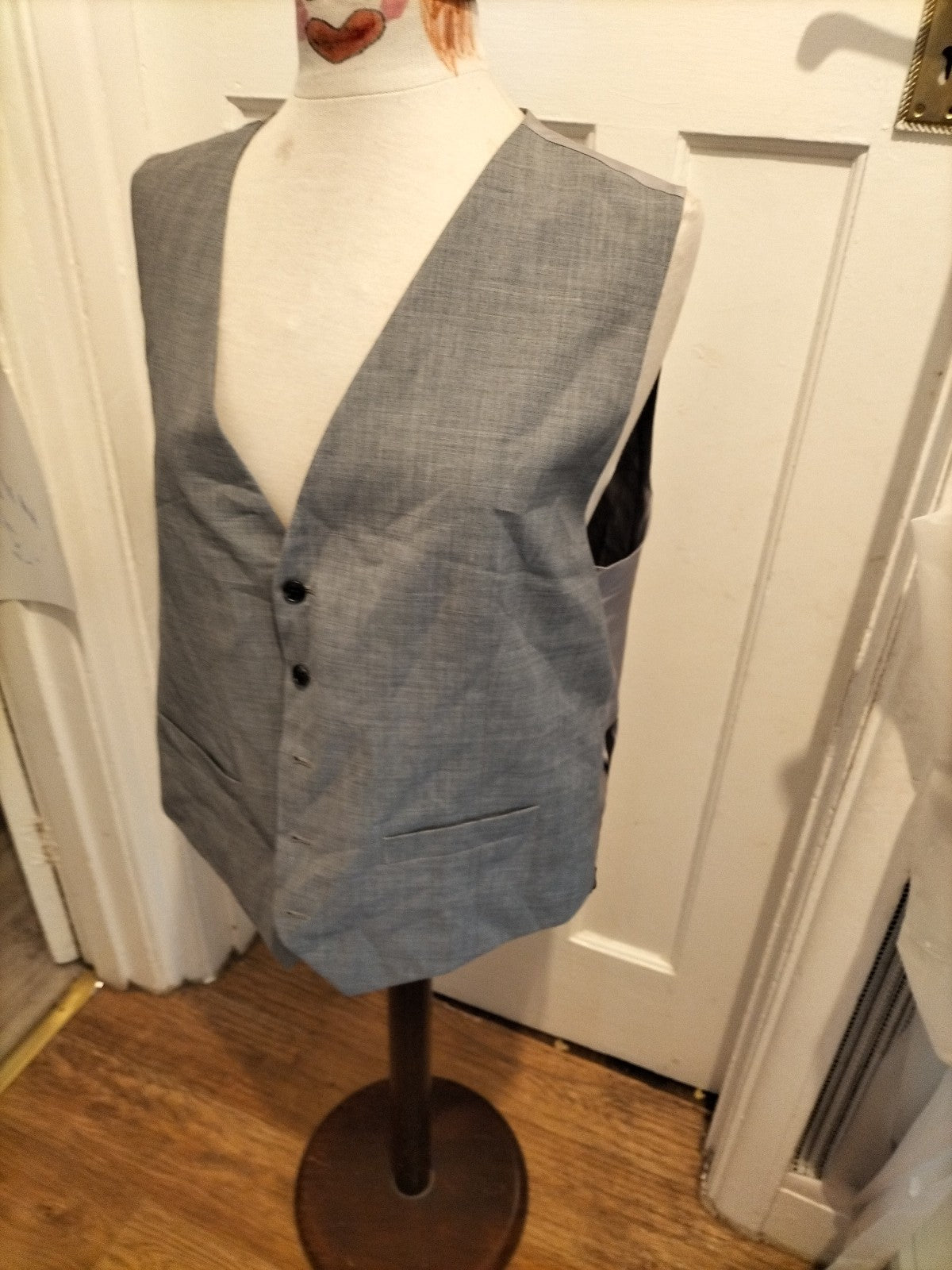 Mens Marks And Spencer Size Large Regular Fit Grey Waistcoat