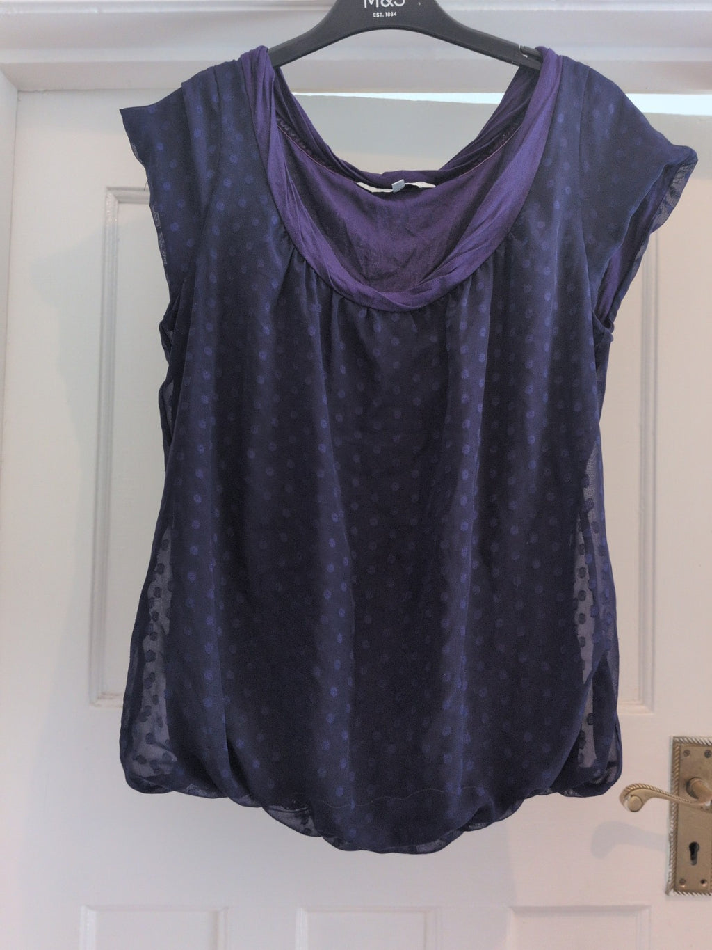 Rocha John Rocha 12 Purple Spot Sleeveless Blouse
