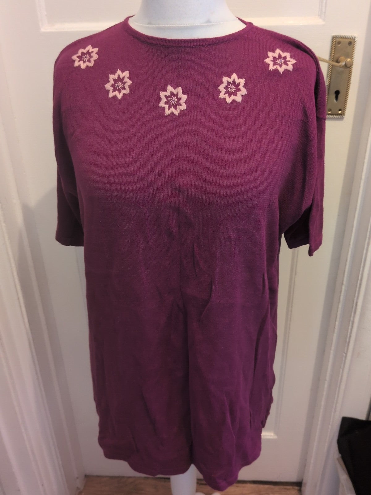 Ladies Michele Hope Size 22-24 Purple Short Sleeved Top