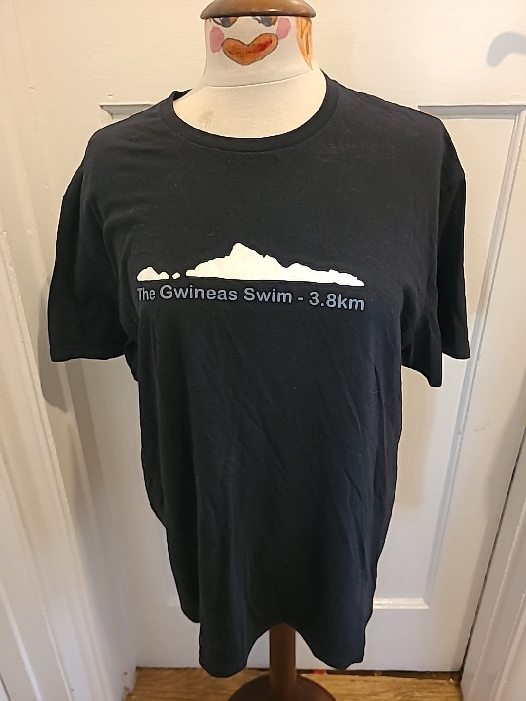 Ladies Gildan Size Large Black Short Sleeved "Swim" Tshirt