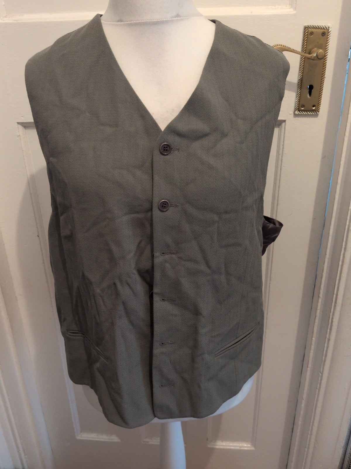 46R Grey Lined Suit Waistcoat