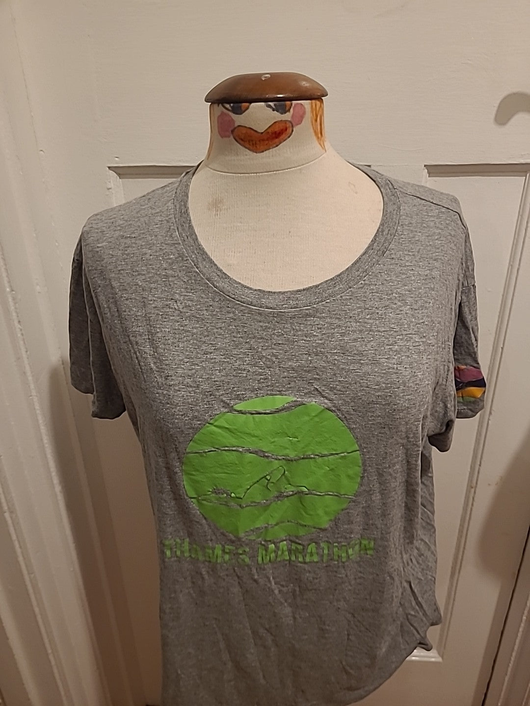 Ladies Size XL Grey And Green Thames Marathon Tshirt