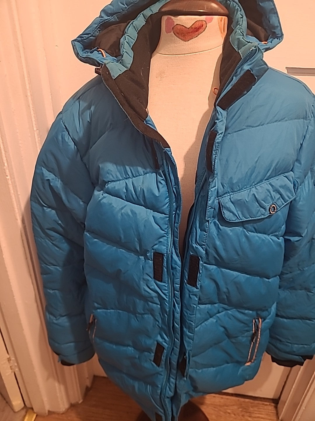 Mens Icepeak Size 52" Blue Long Sleeved Lined Puffer Coat