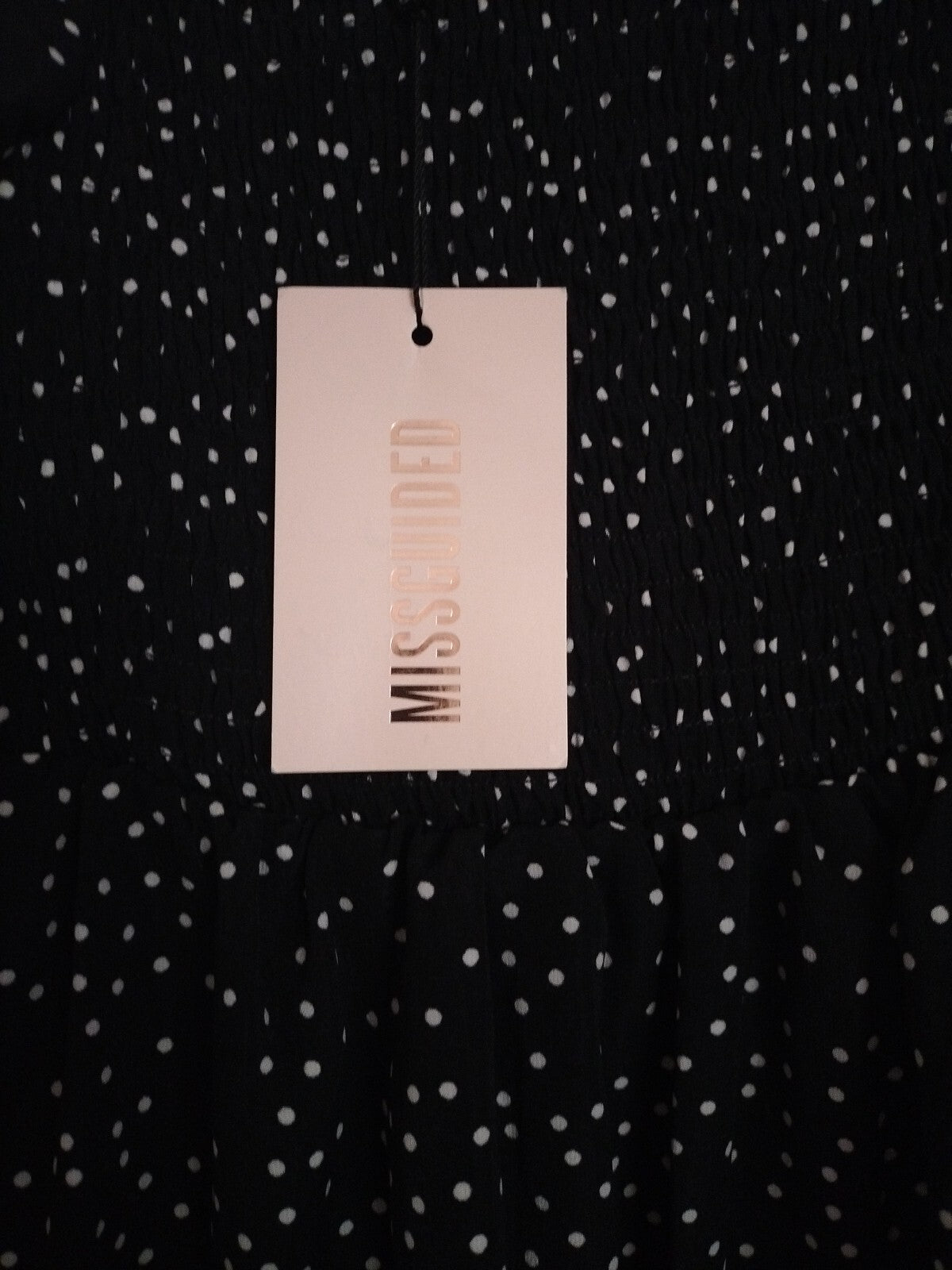 New With Tags Ladies Missguided 6 Polkadot Mid Sleeved Dress