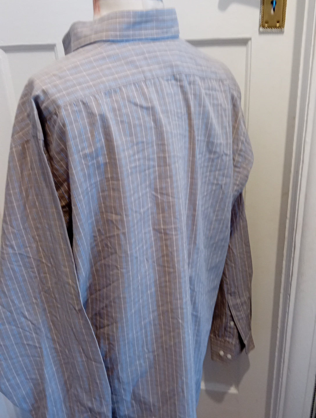 Mens Arrow Size 16.5" Blue/Grey Toned Long Sleeved Dress Formal Shirt
