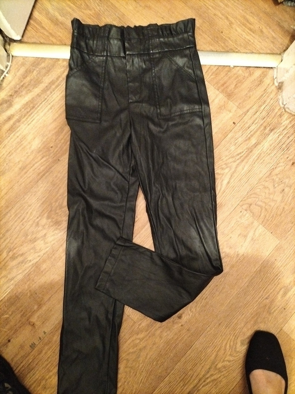 Boohoo Medium Black Pleather Trousers