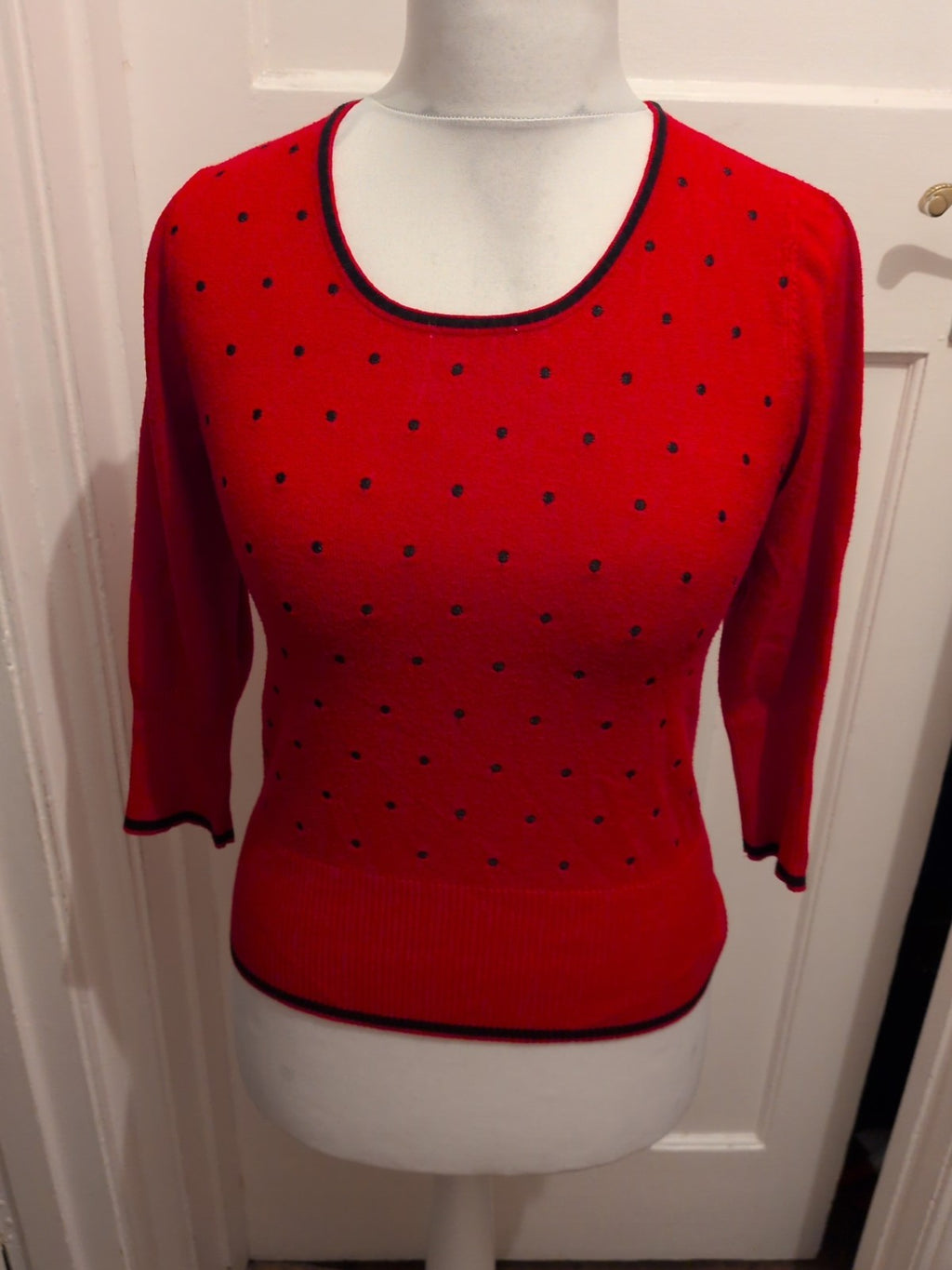 Medium Red And Black Dot Pullover Jumper