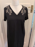Gok For Tu 12 Black Short Sleeve Dress With Diamante Neck
