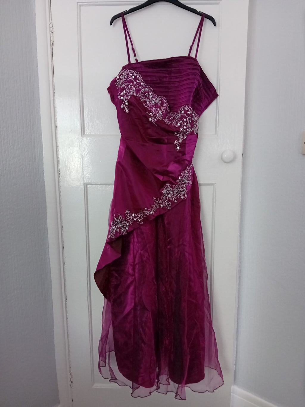 Ladies Brand New Evening Dress Size 18/20 Cherlone Purple With Diamonte...