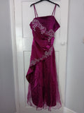 Ladies Brand New Evening Dress Size 18/20 Cherlone Purple With Diamonte...
