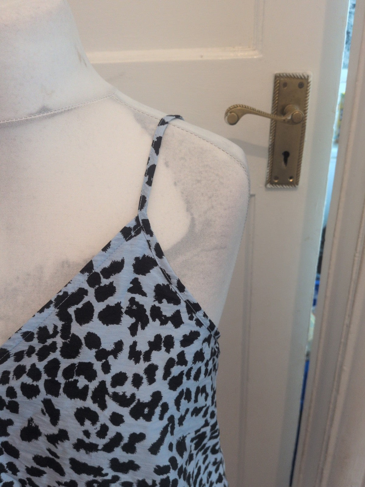 George 12 Blue Black Sleeveless V Neck Cami