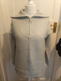 Ladies Papaya Size Small Grey High Neck Long Sleeved Jumper