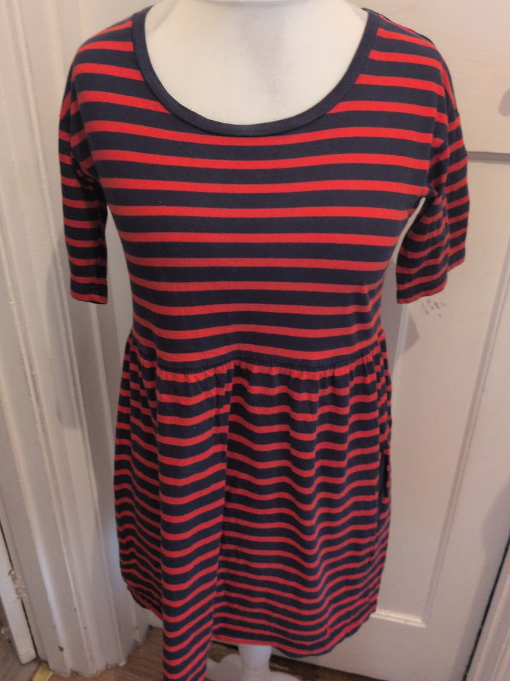 Jack Wills 10 Red Stripe Short Sleeve Dress